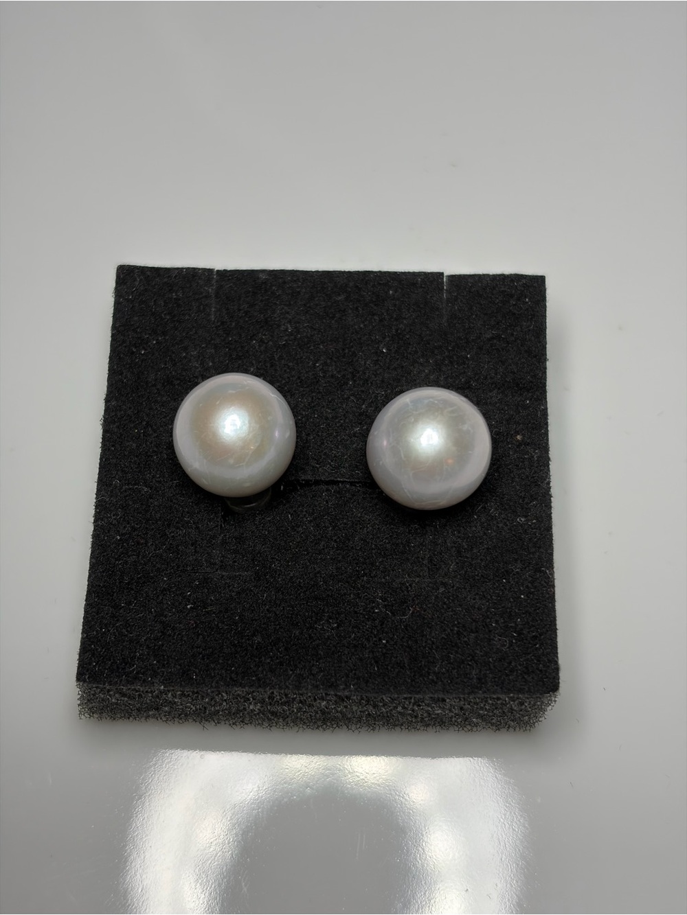 Classic Silvery Grey Freshwater Pearl Stud Earrings - 11.5mm